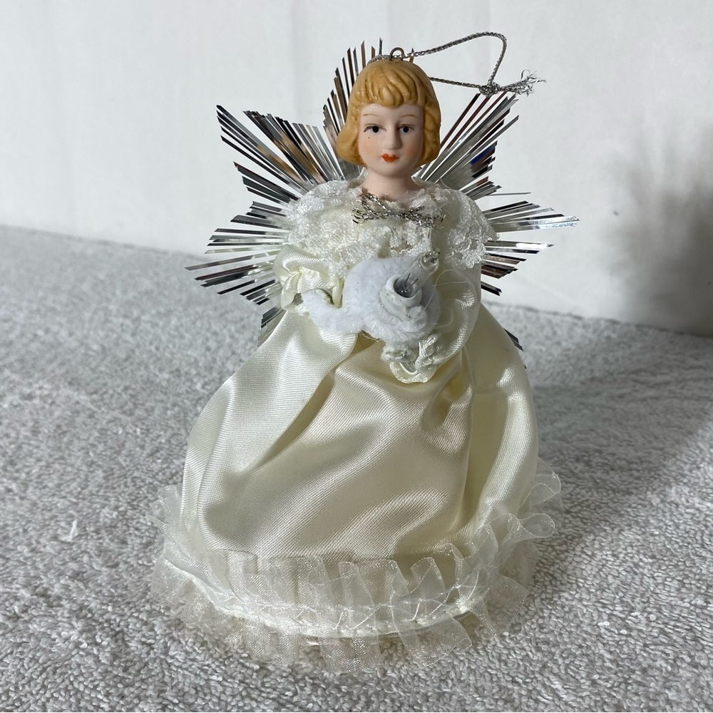 5/$35 Vintage Angel Christmas Tree Topper Angel Pig Tail Light